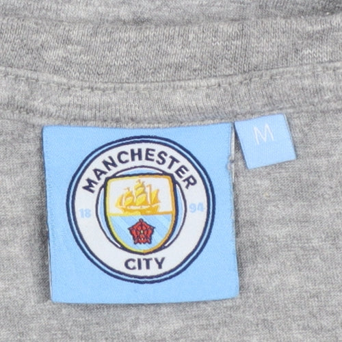 Manchester City Grey Men's Medium Crew Neck Graphic T-Shirt