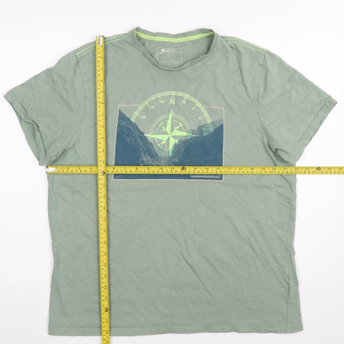 Mountain Warehouse Men's Green Organic Cotton Graphic T-Shirt Size L