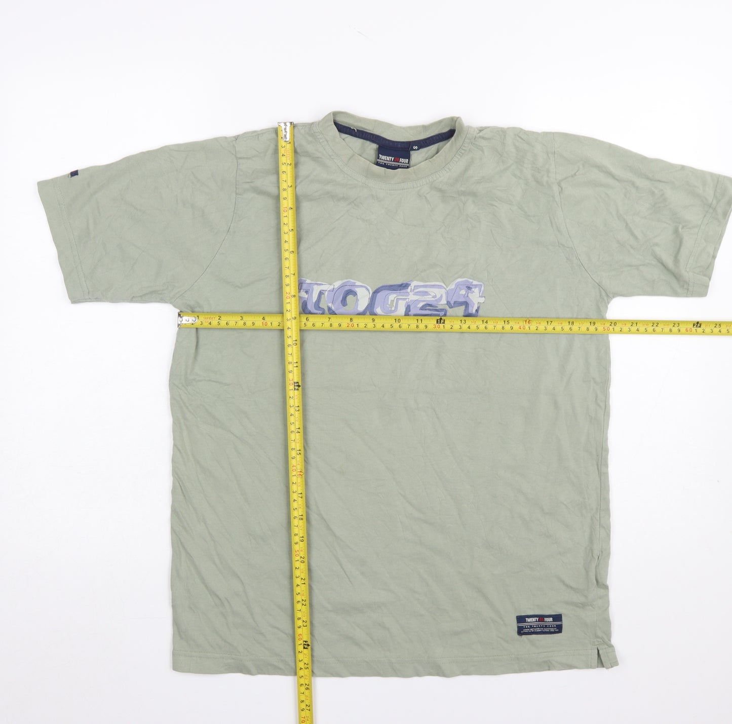 TOG24 Men's Green Cotton Short Sleeve Logo T-Shirt Size S