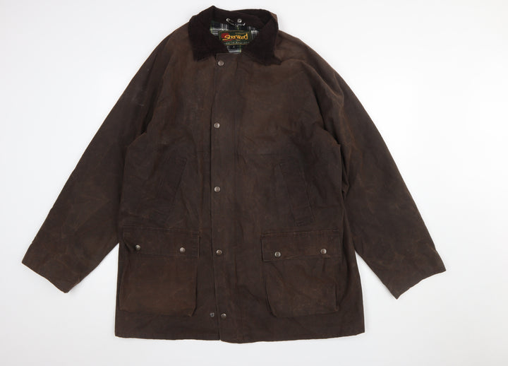 Sherwood Forest Men's Brown Waxed Cotton Overcoat Jacket L