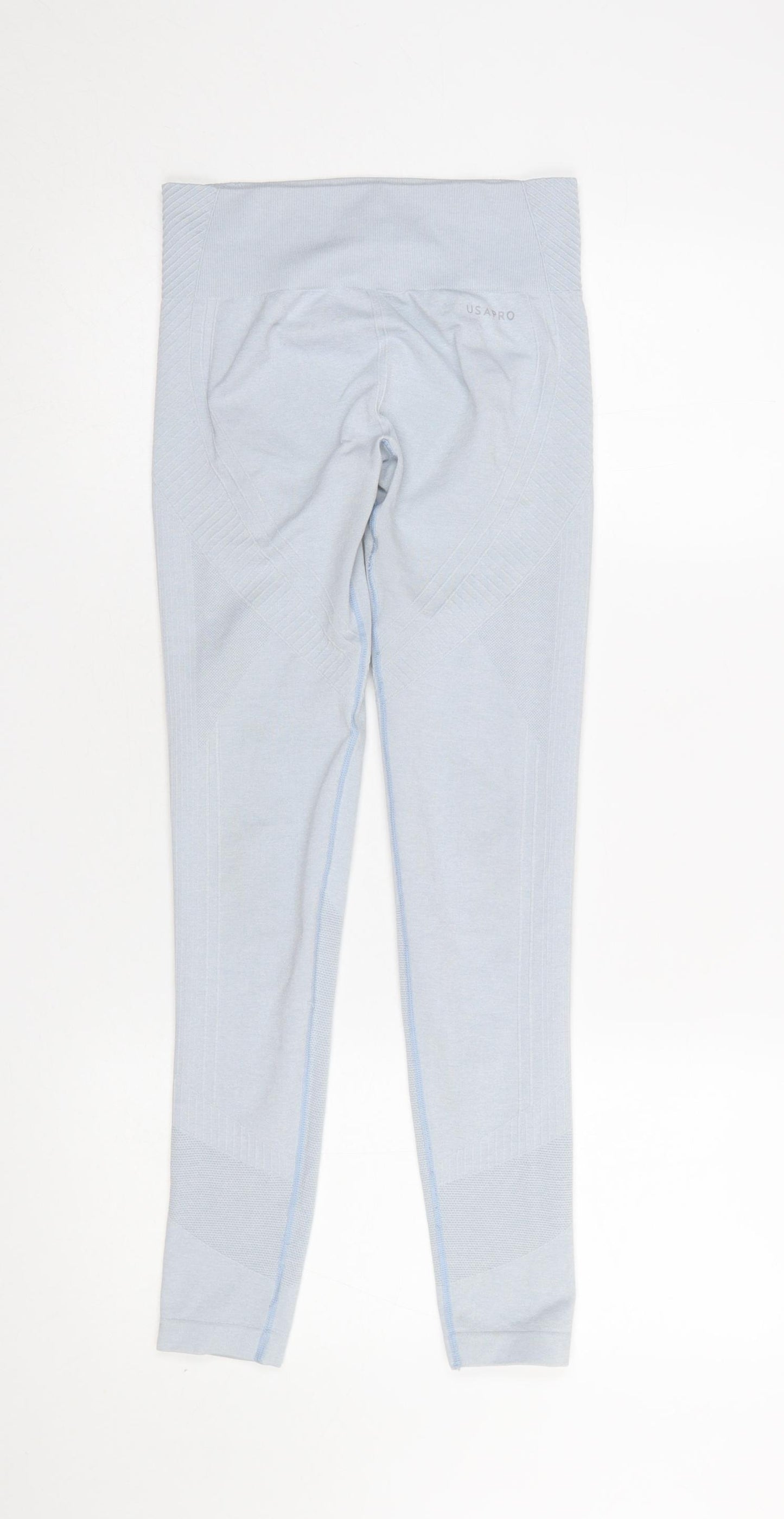 USA Pro Womens Blue Seamless Leggings Size 10 Lightweight Gym Yoga Wear