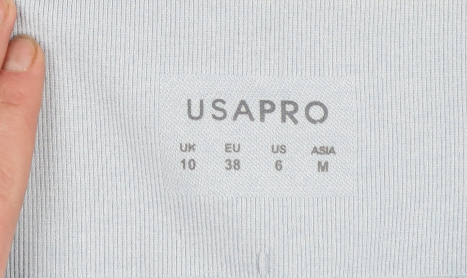 USA Pro Womens Blue Seamless Leggings Size 10 Lightweight Gym Yoga Wear