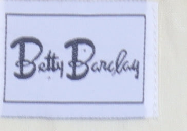 Betty Barclay Women Beige Linen Silk Blazer Size 12 Single-Breasted