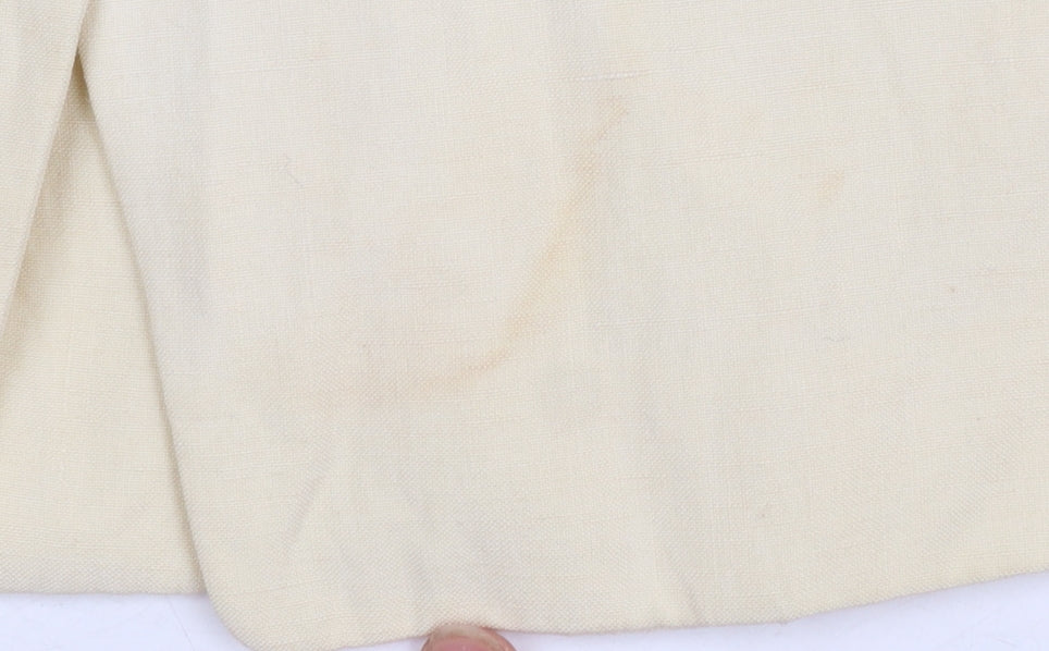 Betty Barclay Women Beige Linen Silk Blazer Size 12 Single-Breasted