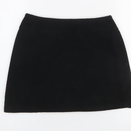 PAX Womens Black Fleece Short Straight Skirt Size M