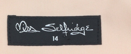 Miss Selfridge Women Beige Peplum Blazer Jacket UK 14 Lined Single Button