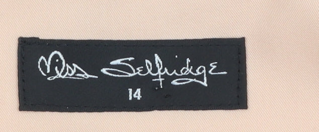 Miss Selfridge Women Beige Peplum Blazer Jacket UK 14 Lined Single Button