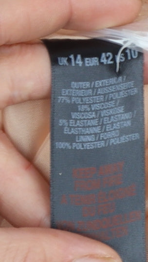 Miss Selfridge Women Beige Peplum Blazer Jacket UK 14 Lined Single Button