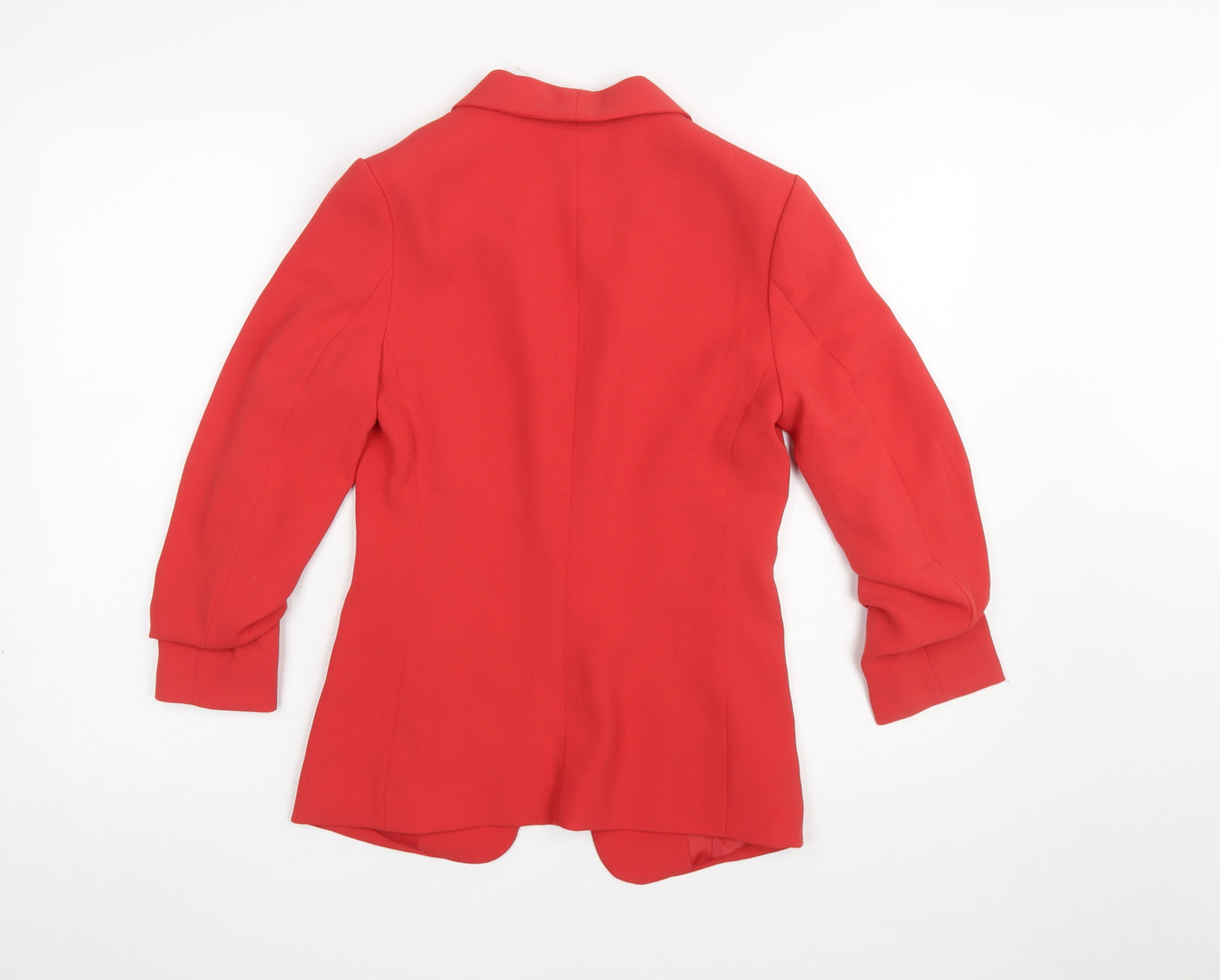 H&M Women's Red Shawl Lapel Blazer Jacket UK 4 Regular Fit
