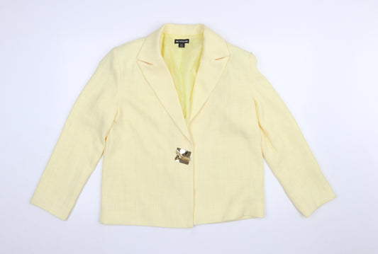 PrettyLittleThing Women's Yellow Blazer Jacket UK 6 Single-Breasted