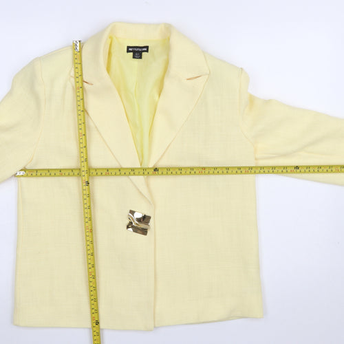 PrettyLittleThing Women's Yellow Blazer Jacket UK 6 Single-Breasted