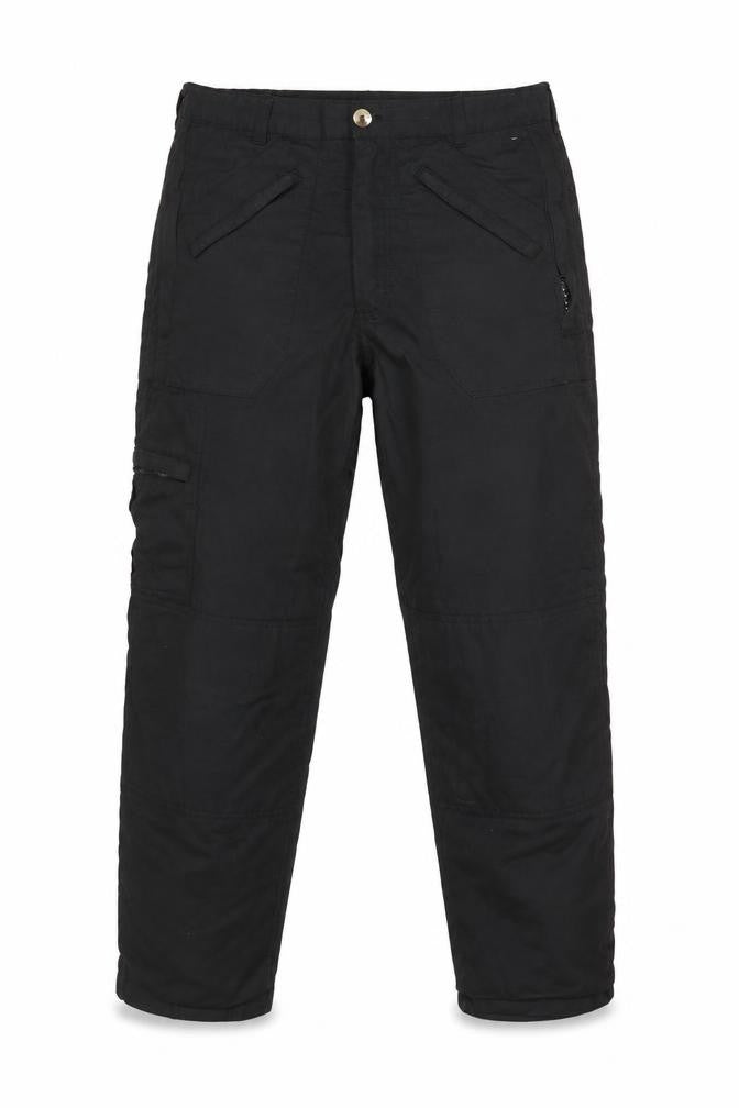 Front view of Regatta Professional Men's Black Cargo Work Trousers, size 30, Regular Fit