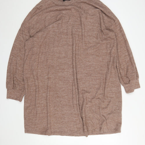 Yours Women Brown Plus Size 22-24 Knit Shift Dress