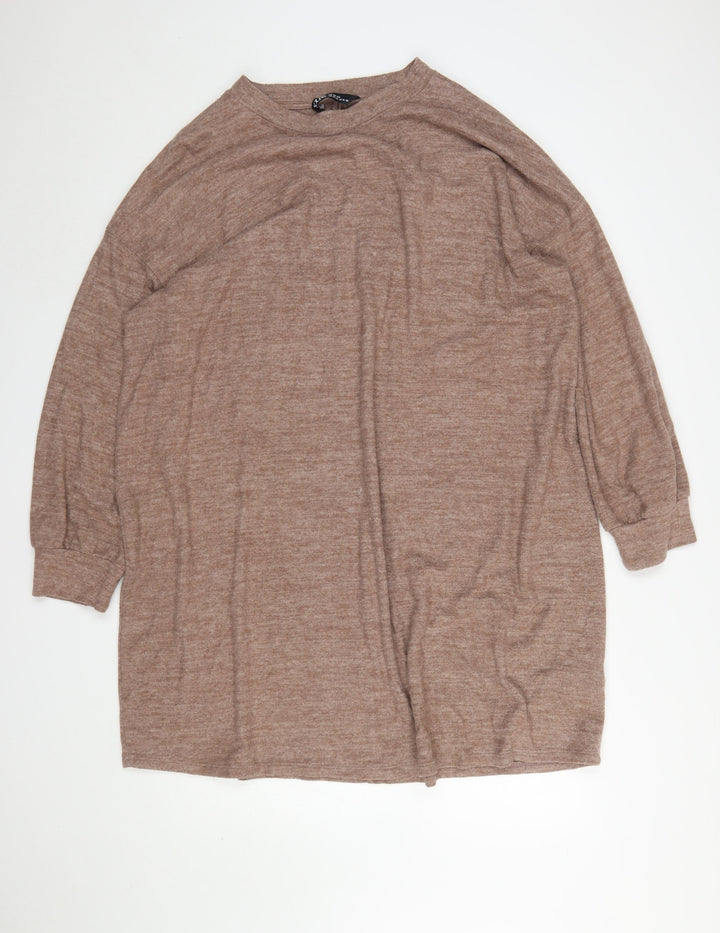 Yours Women Brown Plus Size 22-24 Knit Shift Dress