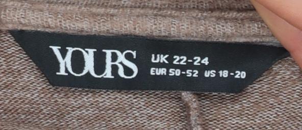 Yours Women Brown Plus Size 22-24 Knit Shift Dress