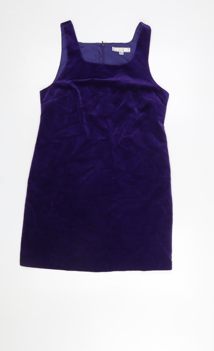 Next Women Purple Velvet Shift Dress Size 10 Party Sleeveless