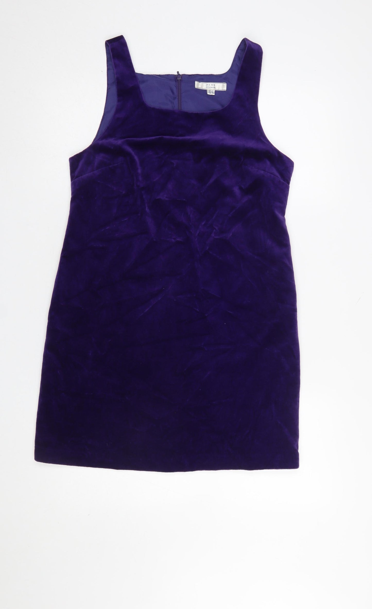 Next Women Purple Velvet Shift Dress Size 10 Party Sleeveless
