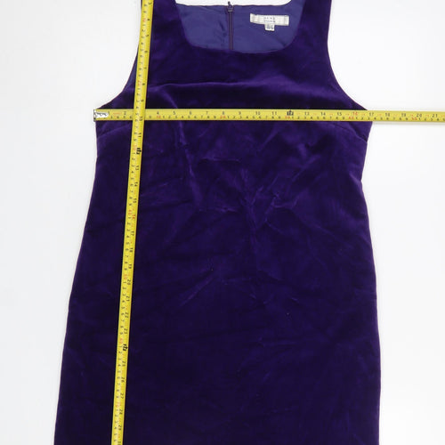 Next Women Purple Velvet Shift Dress Size 10 Party Sleeveless