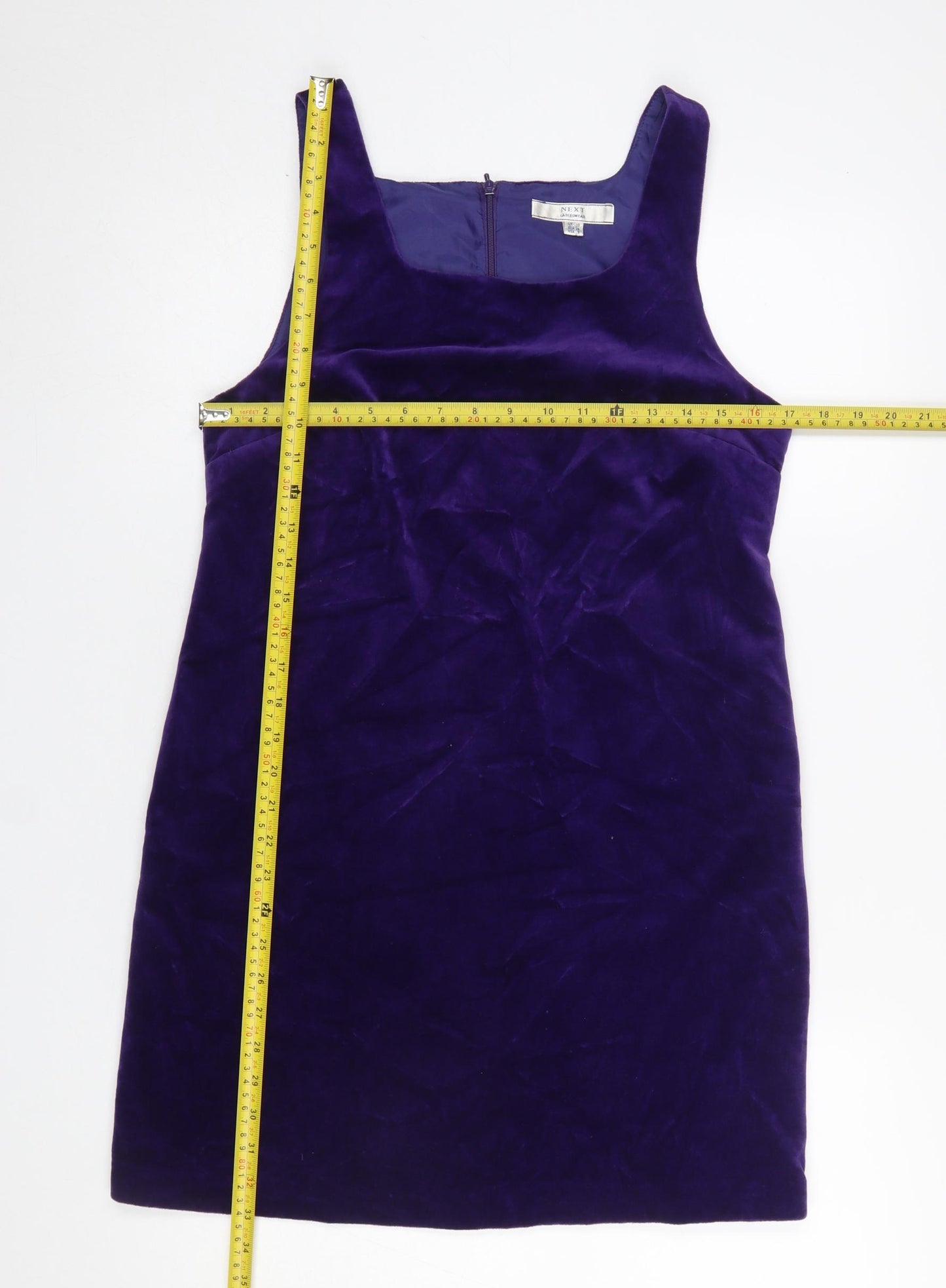 Next Women Purple Velvet Shift Dress Size 10 Party Sleeveless