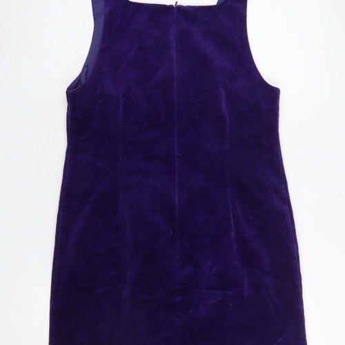 Next Women Purple Velvet Shift Dress Size 10 Party Sleeveless