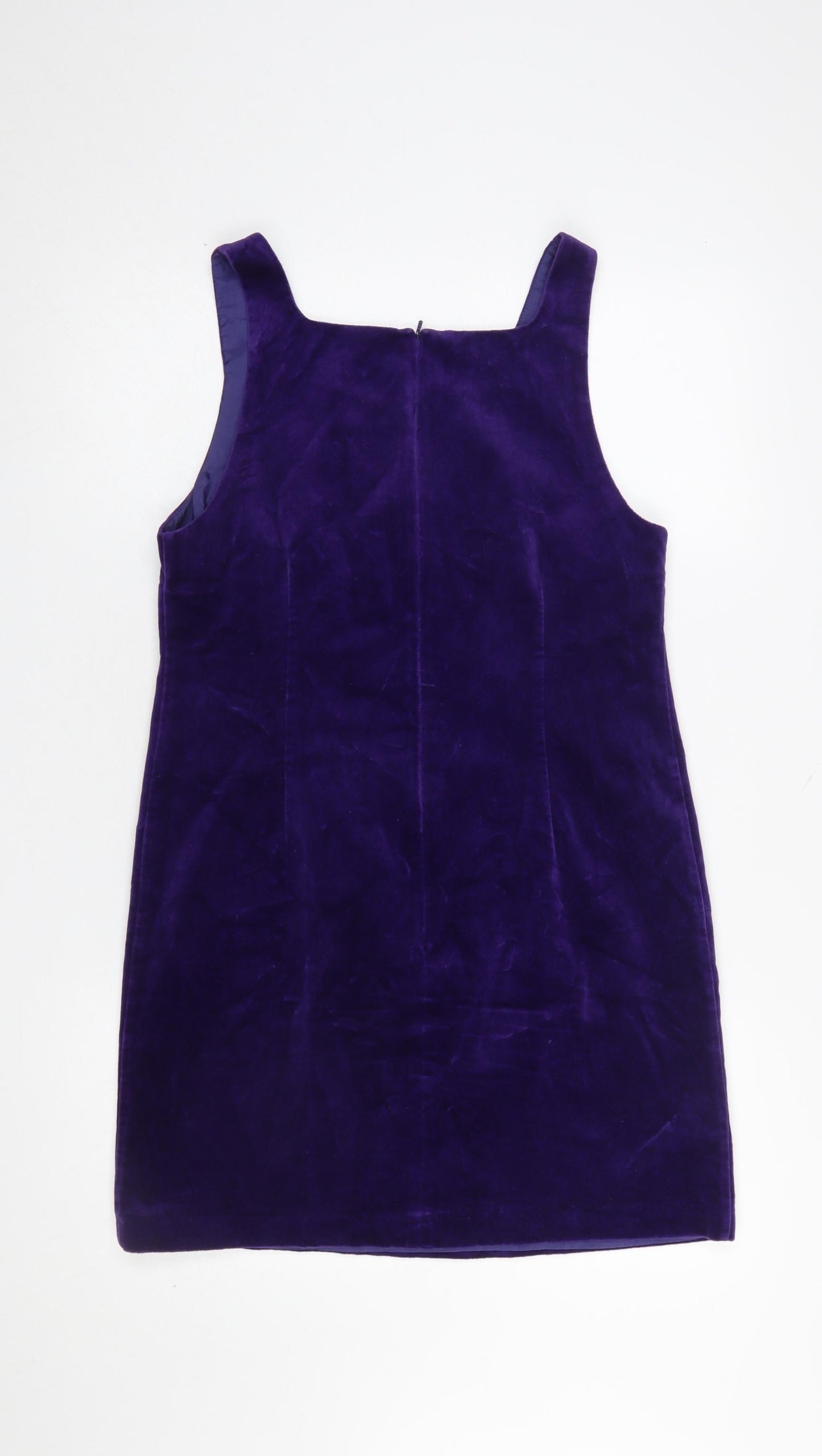 Next Women Purple Velvet Shift Dress Size 10 Party Sleeveless