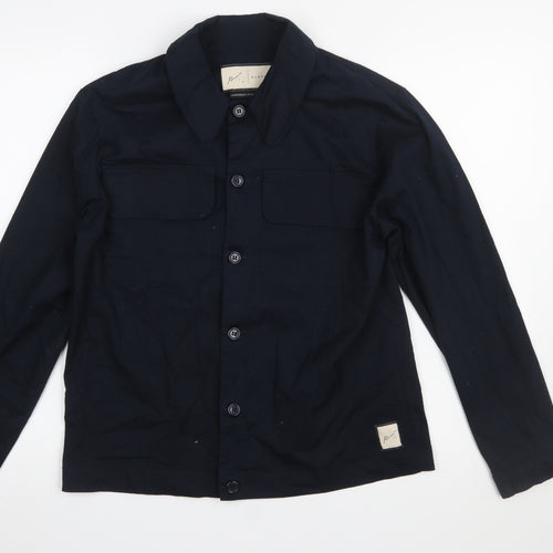 Prévu Men’s Navy Button-Up Shirt Medium Cotton Stretch