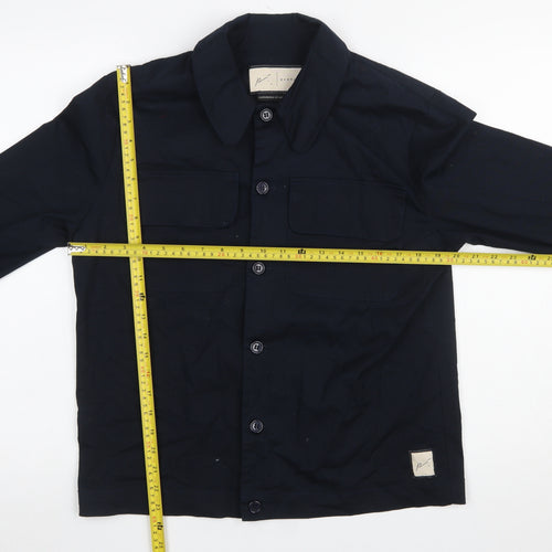 Prévu Men’s Navy Button-Up Shirt Medium Cotton Stretch