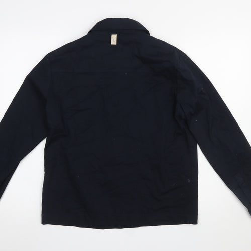 Prévu Men’s Navy Button-Up Shirt Medium Cotton Stretch