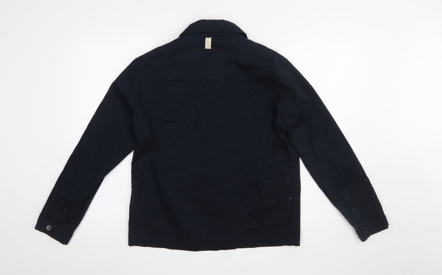 Prévu Men’s Navy Button-Up Shirt Medium Cotton Stretch