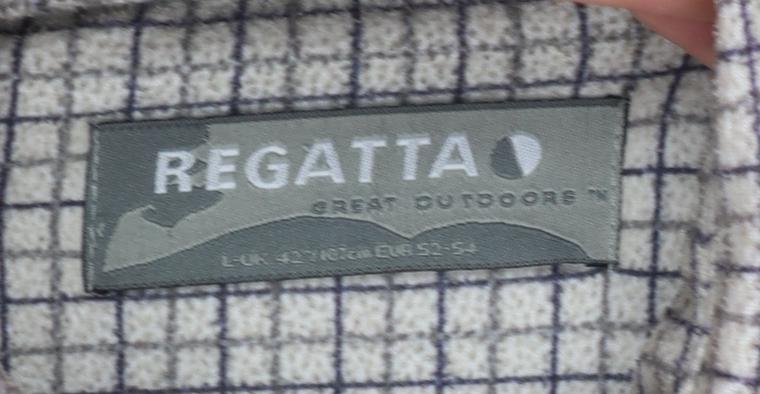 Regatta Men's Beige Check Long Sleeve Button-Up Shirt Size L
