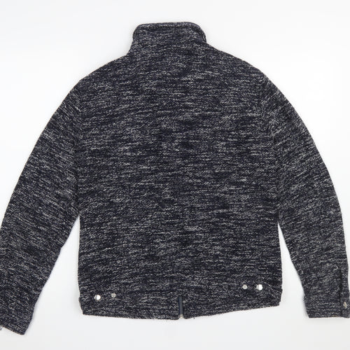 Zara Women's Blue Knit Full Zip Jacket Size 12