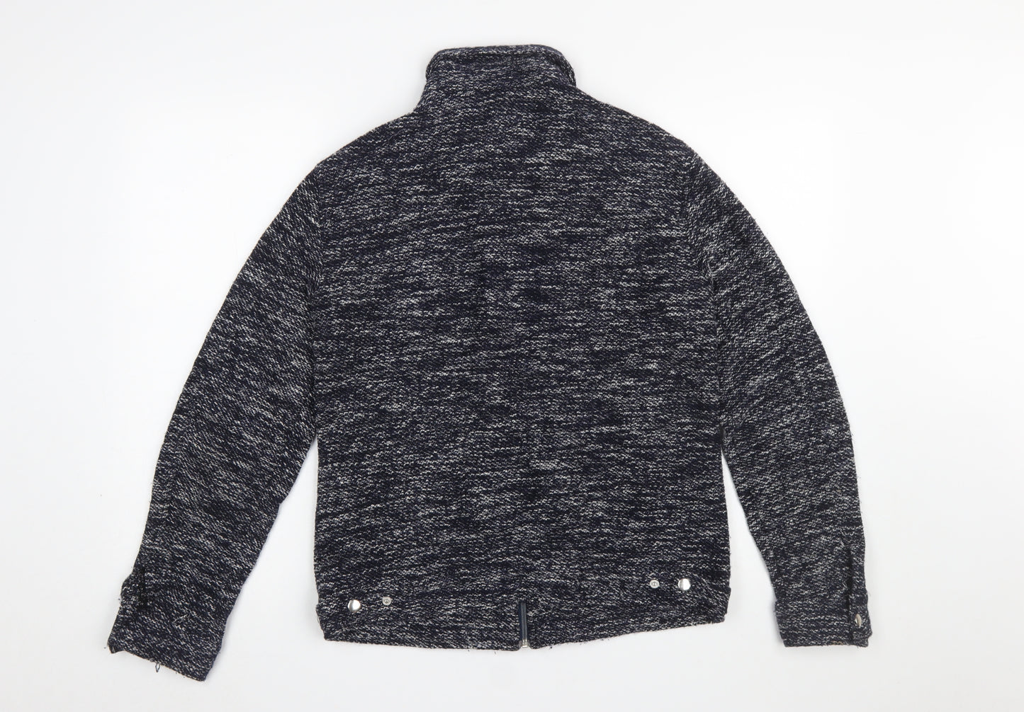 Zara Women's Blue Knit Full Zip Jacket Size 12