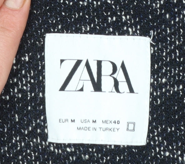 Zara Women's Blue Knit Full Zip Jacket Size 12