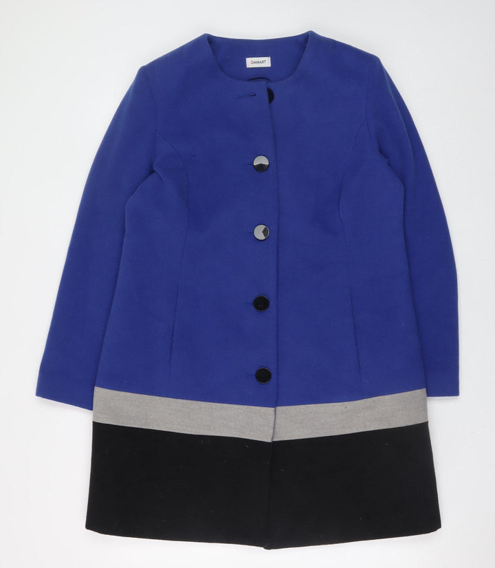 Damart Women’s Blue Colour Block Mid-Length Coat Size 14
