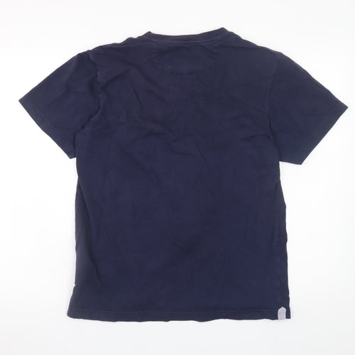 Penfield Men's Blue Cotton Crew Neck Colourblock Pocket T-Shirt M