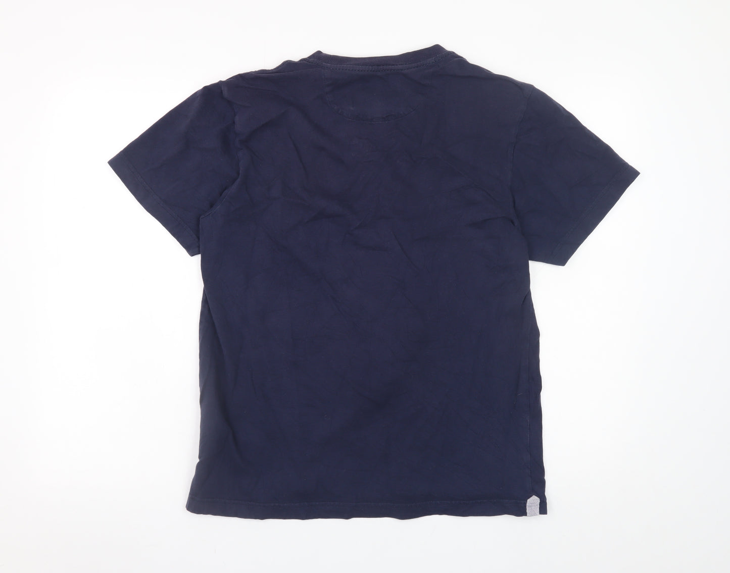 Penfield Men's Blue Cotton Crew Neck Colourblock Pocket T-Shirt M