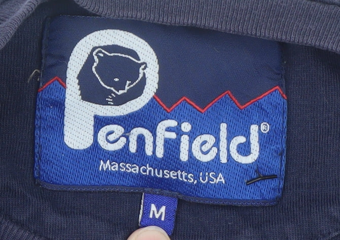 Penfield Men's Blue Cotton Crew Neck Colourblock Pocket T-Shirt M