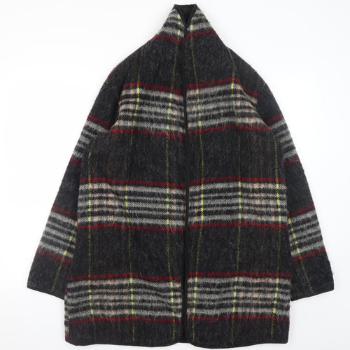 Topshop Women’s Multicoloured Wool Blend Plaid Mid-Length Coat UK 6