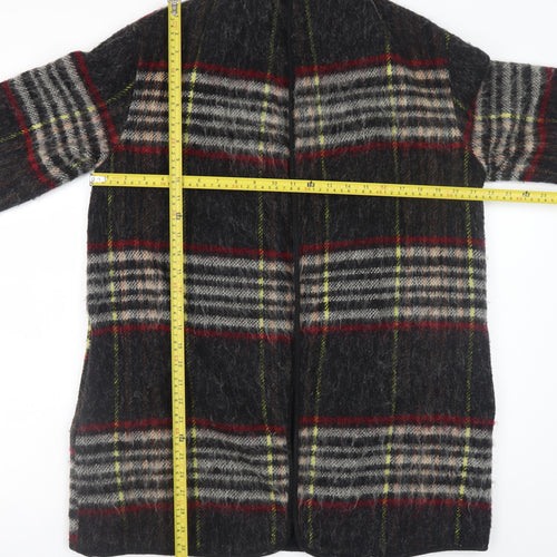 Topshop Women’s Multicoloured Wool Blend Plaid Mid-Length Coat UK 6