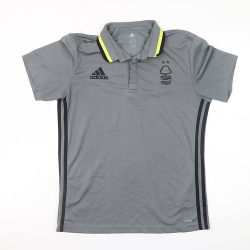 Adidas Men’s Grey Climalite Polo Shirt M Football Training Top
