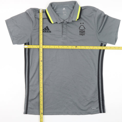 Adidas Men’s Grey Climalite Polo Shirt M Football Training Top