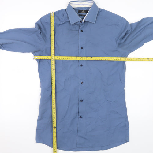 Next Men’s Blue Slim Fit Long Sleeve Button-Up Shirt 15.5in