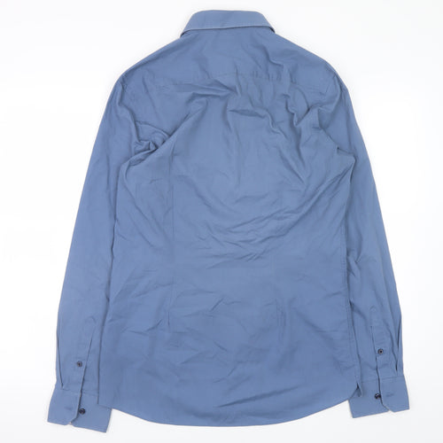Next Men’s Blue Slim Fit Long Sleeve Button-Up Shirt 15.5in