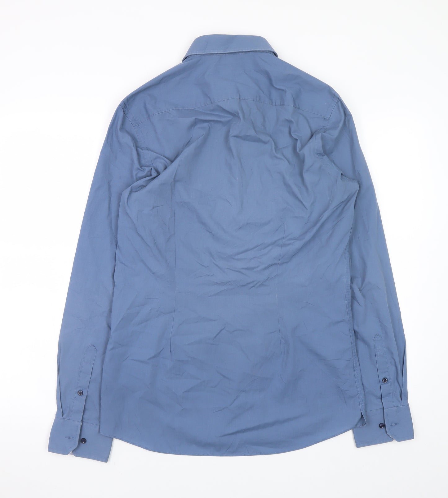 Next Men’s Blue Slim Fit Long Sleeve Button-Up Shirt 15.5in