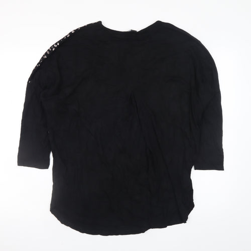 JD Williams Women Black Animal Print Tunic Blouse Size 14