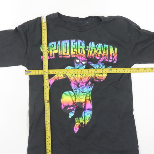 H&M Boys Black Spider-Man Long Sleeve Graphic T-Shirt 8-10 Years