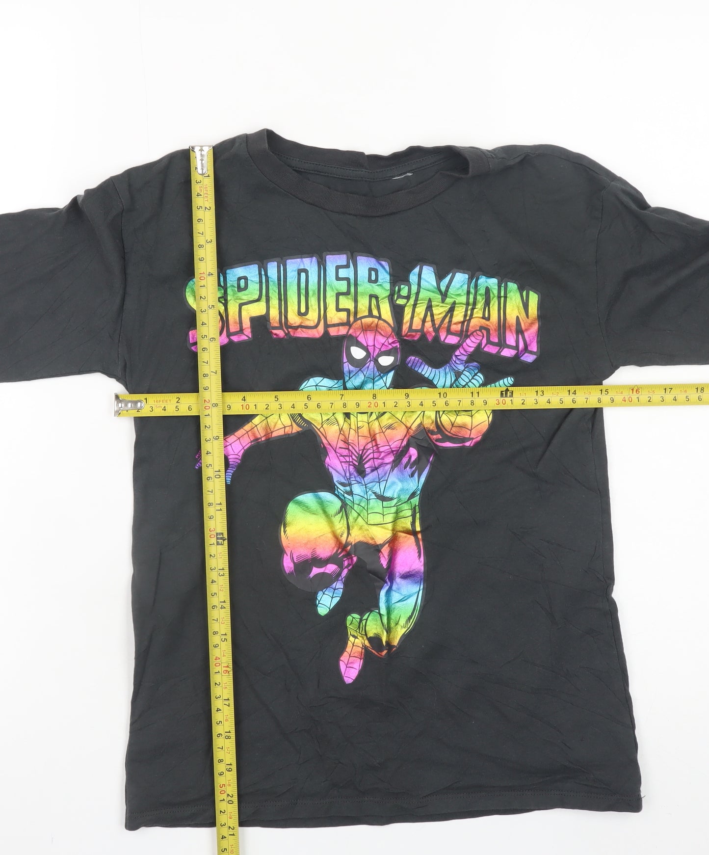 H&M Boys Black Spider-Man Long Sleeve Graphic T-Shirt 8-10 Years