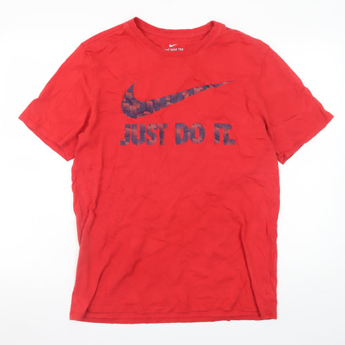 Nike Men's Red Athletic Fit Just Do It Graphic T-Shirt Size L
