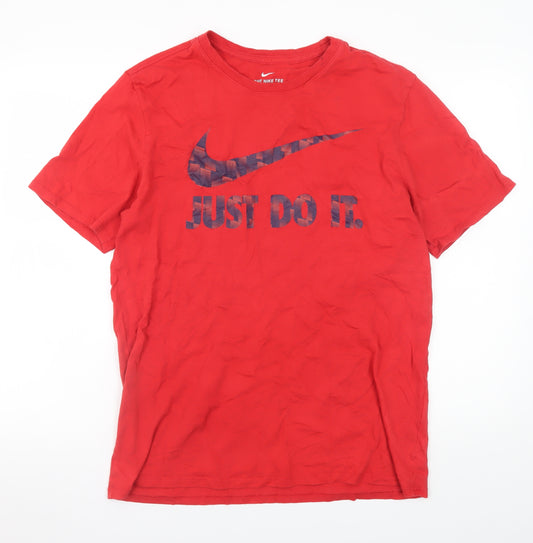 Nike Men's Red Athletic Fit Just Do It Graphic T-Shirt Size L