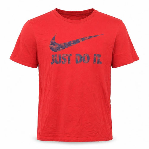 Nike Men's Red Athletic Fit Just Do It Graphic T-Shirt Size L